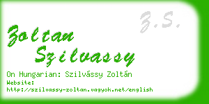 zoltan szilvassy business card